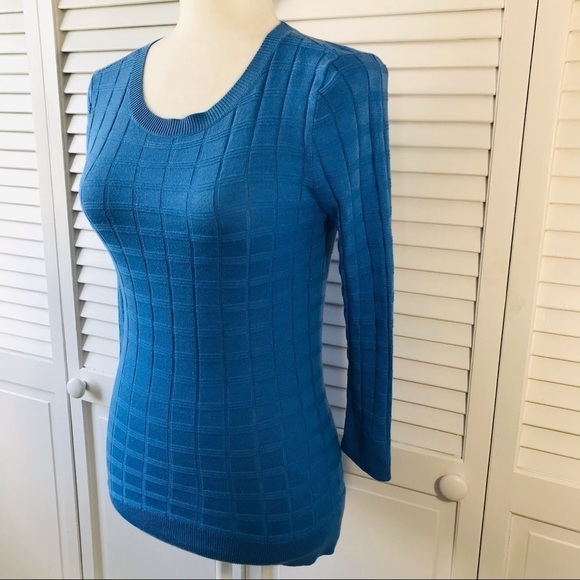 HALOGEN Blue Cotton Blend Sweater Size Extra Small - Picture 4 of 9